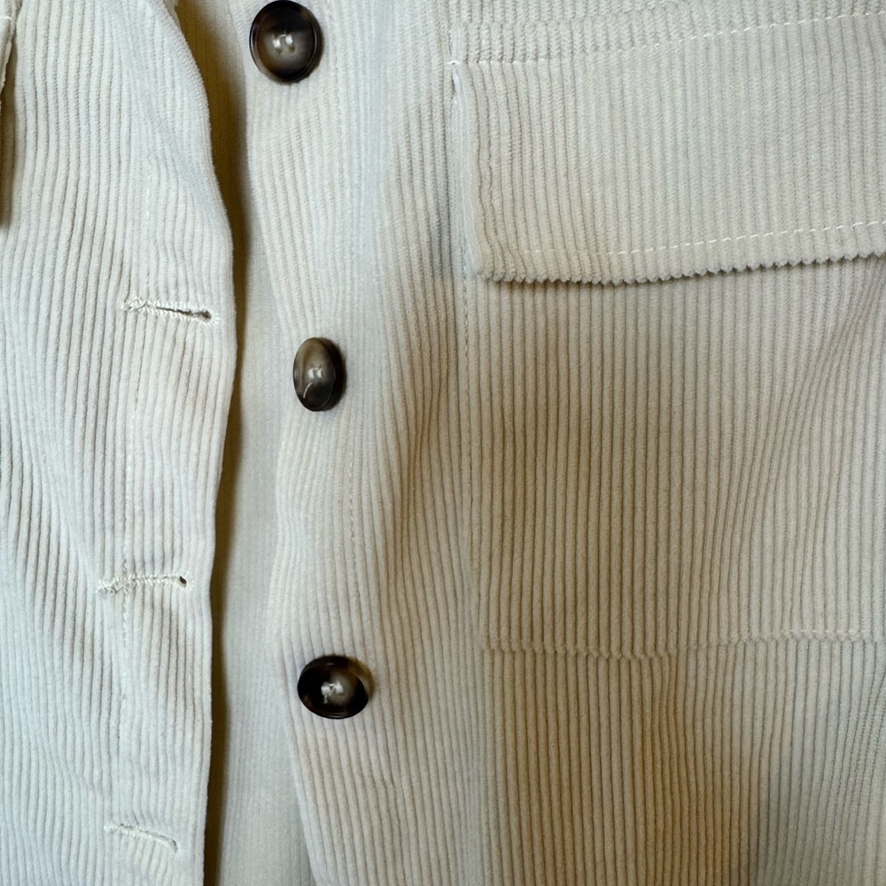 Cream Corduroy Button-Up Jacket - Picture 2 of 4